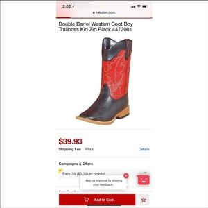 Boys Double Barrel Trailboss Cowboy Boots